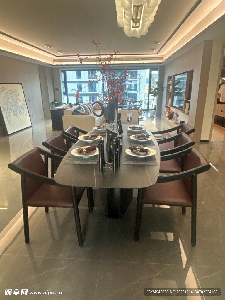 现代风格豪华餐厅室内景