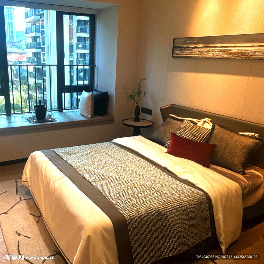 温馨现代风卧室室内场景