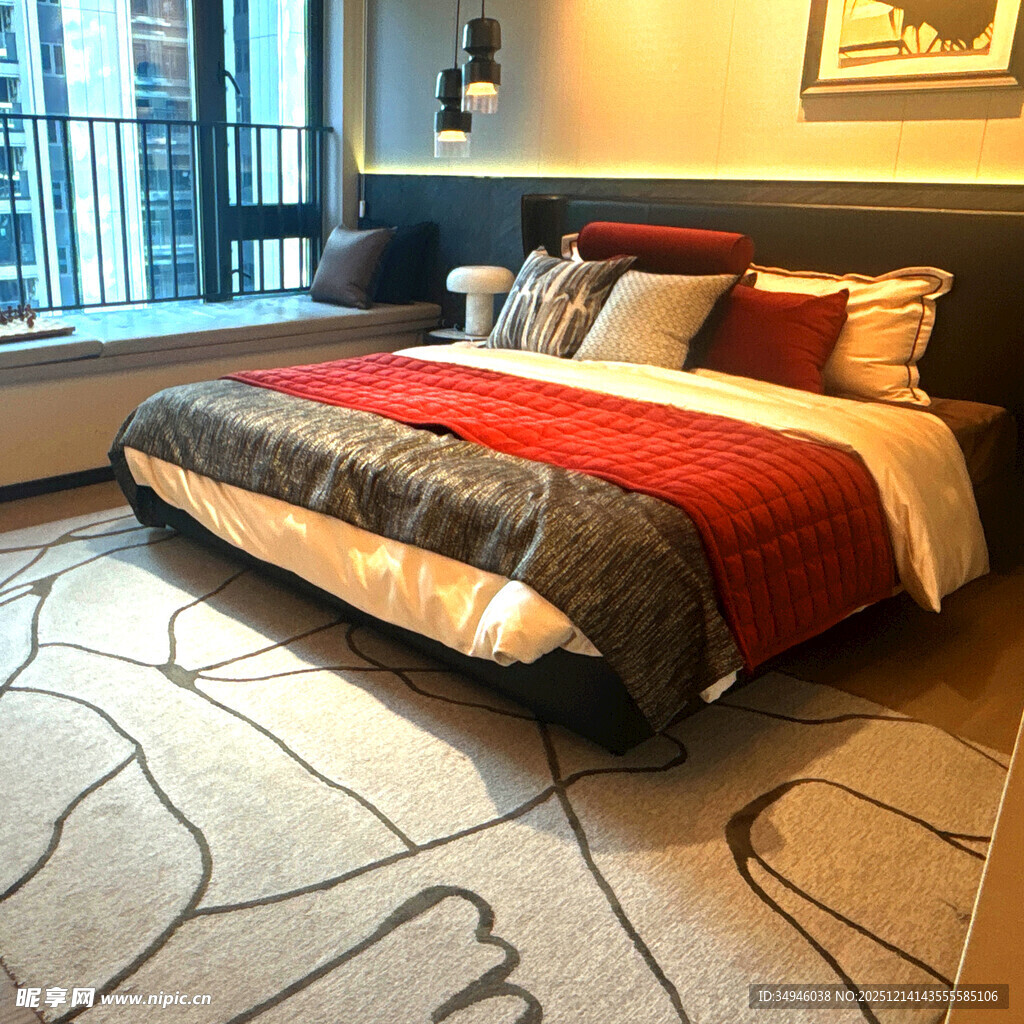 现代风格温馨卧室一角