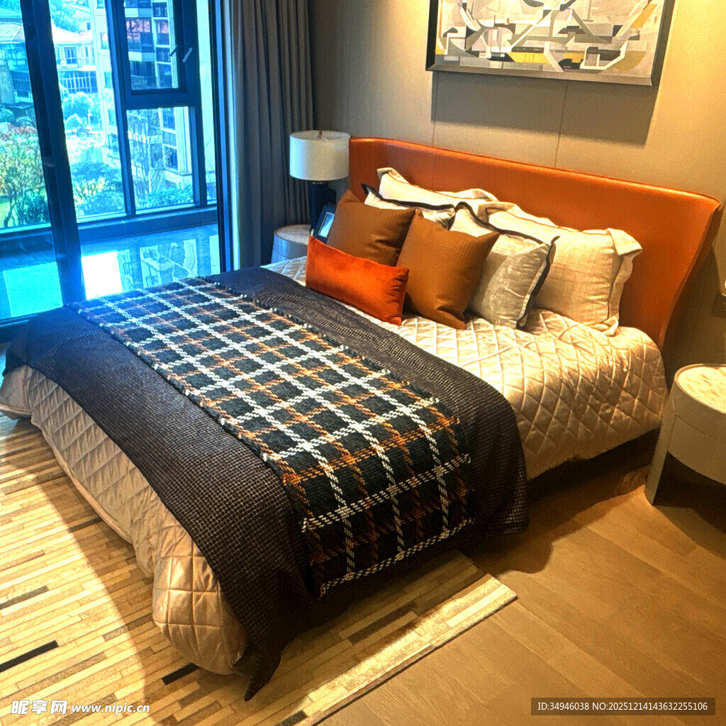 现代温馨卧室室内场景