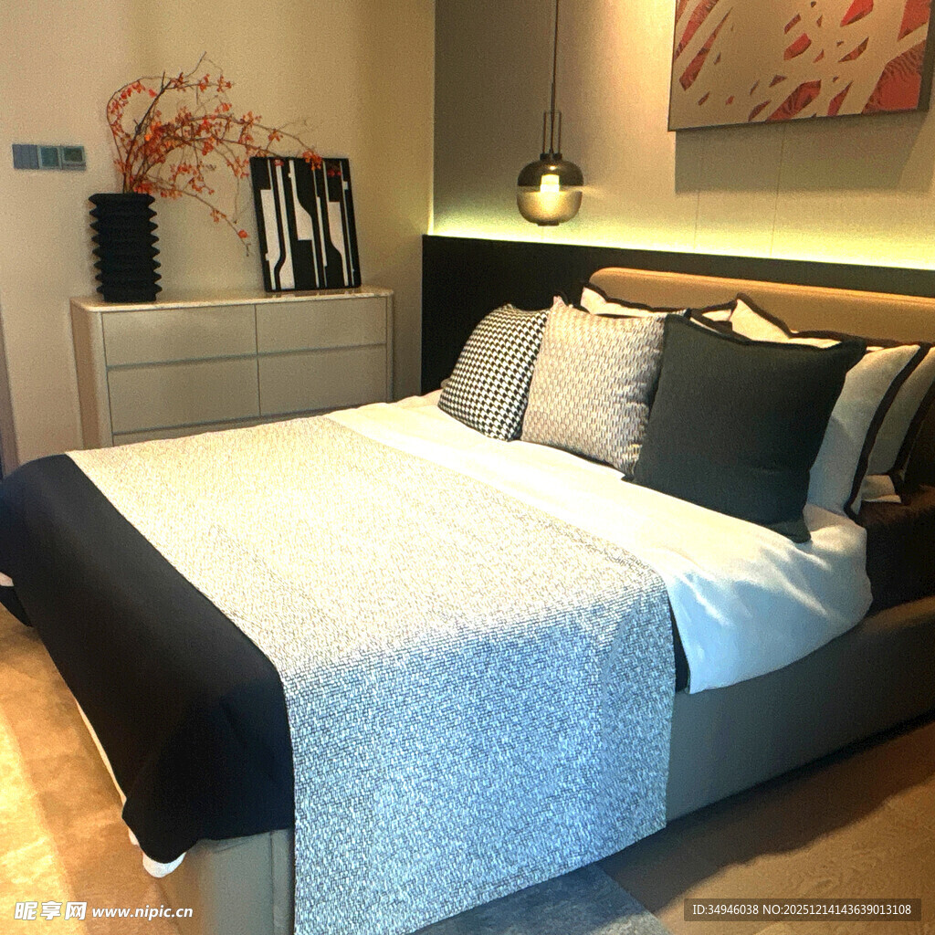 现代简约风格温馨卧室一角