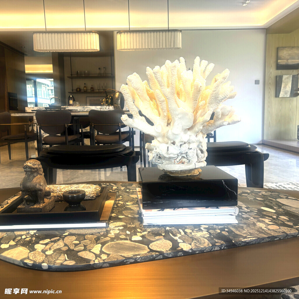 奢华客厅中的精美摆件