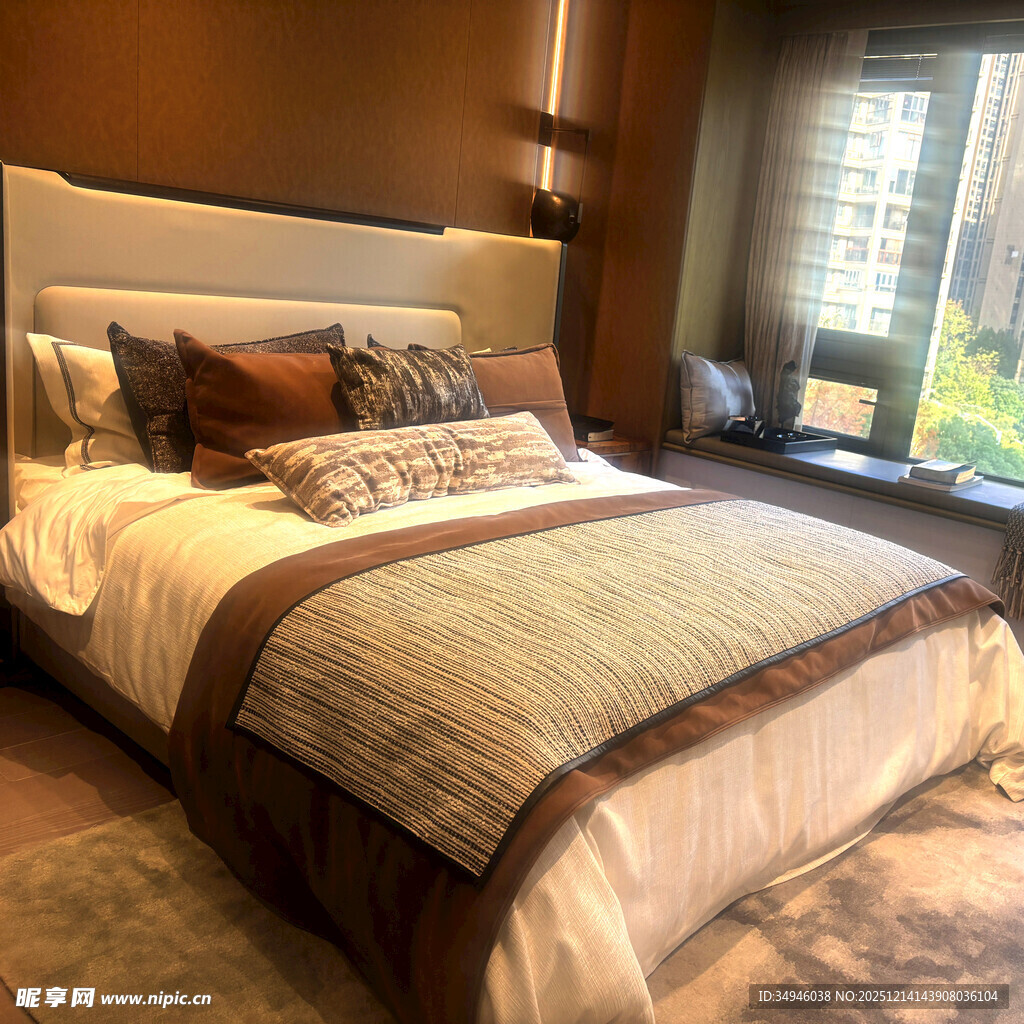 现代风格温馨卧室场景