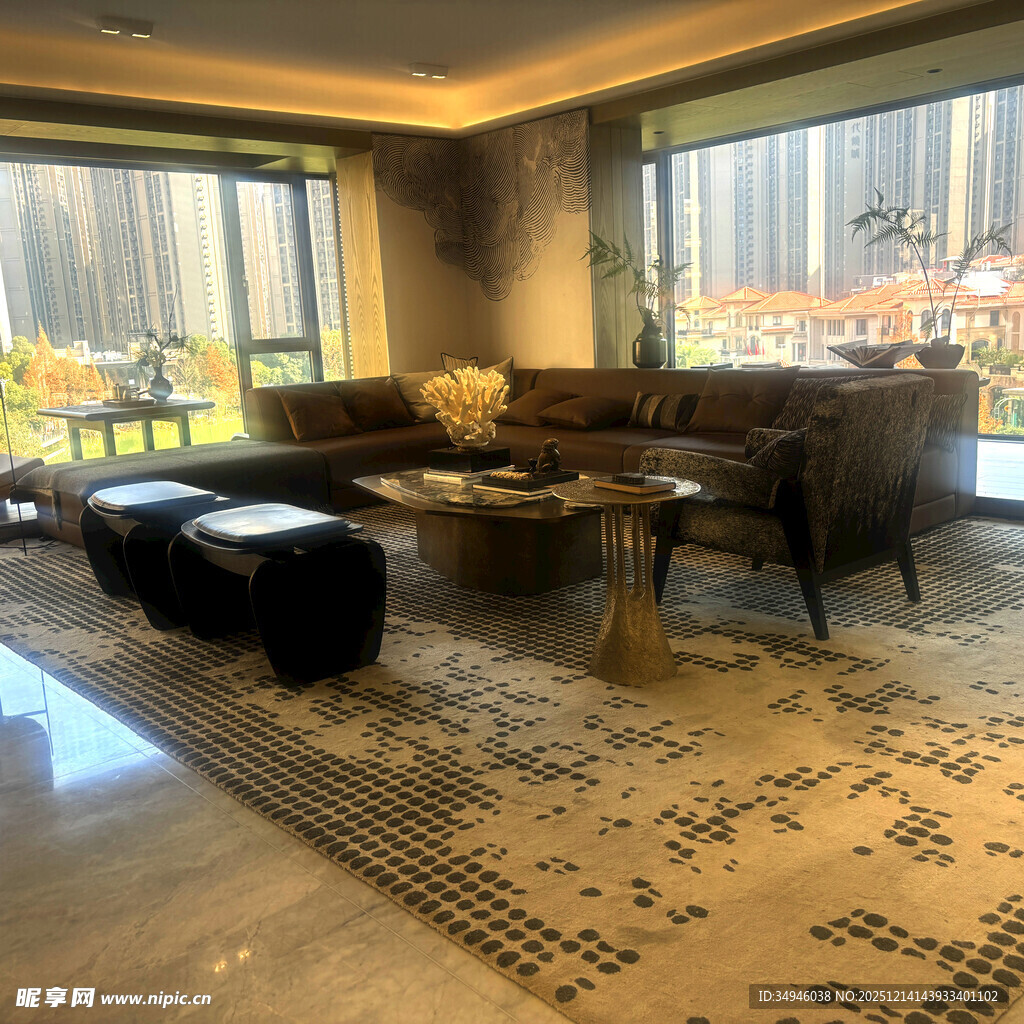 现代豪华客厅室内场景