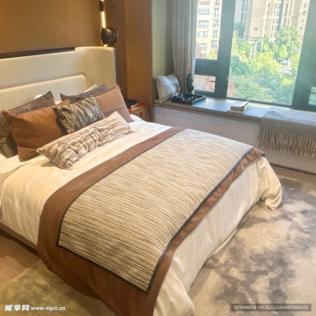 现代温馨卧室室内场景