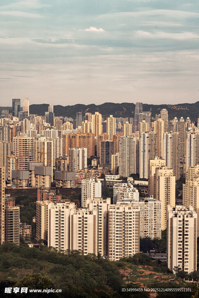 城市高楼建筑群景观