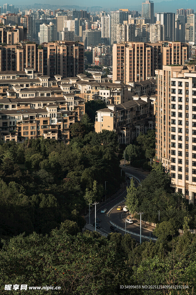 城市中的绿意住宅区