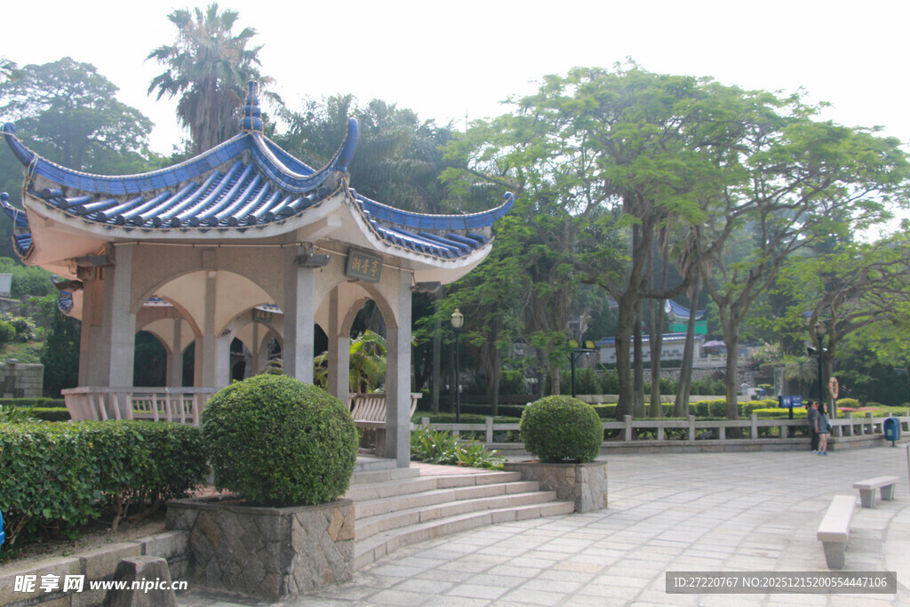 厦门鼓浪屿中式凉亭景观