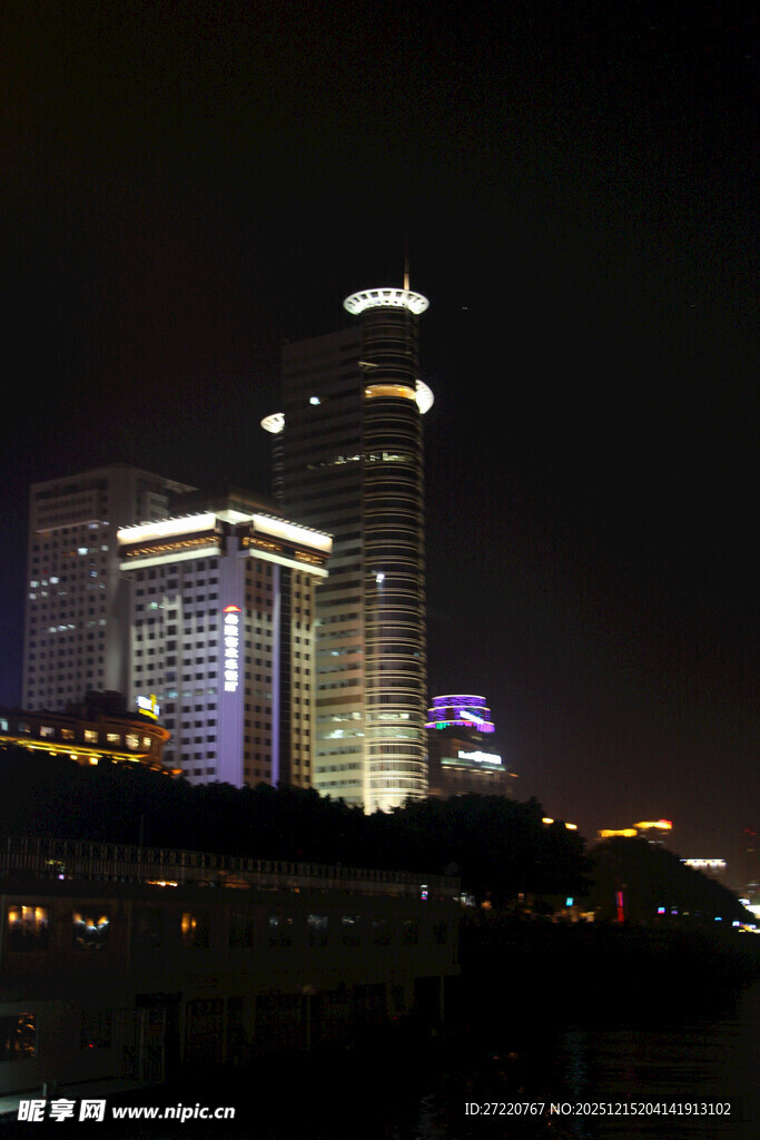 城市璀璨夜景高楼大厦 厦门