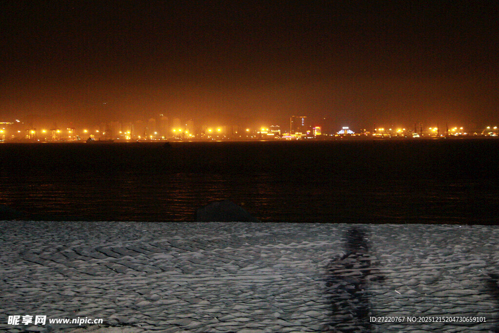 夜晚城市灯火景象 厦门