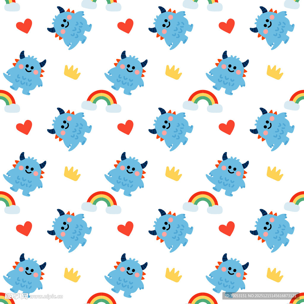 可爱蓝精灵图案背景