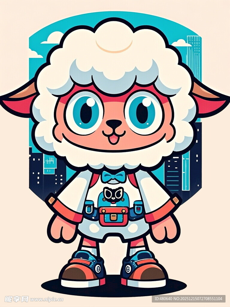 卡通小羊宇航员形象