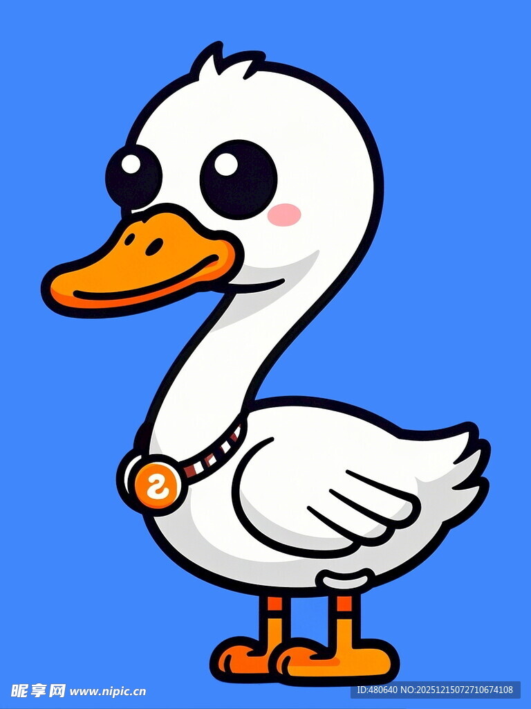 可爱卡通白鹅形象
