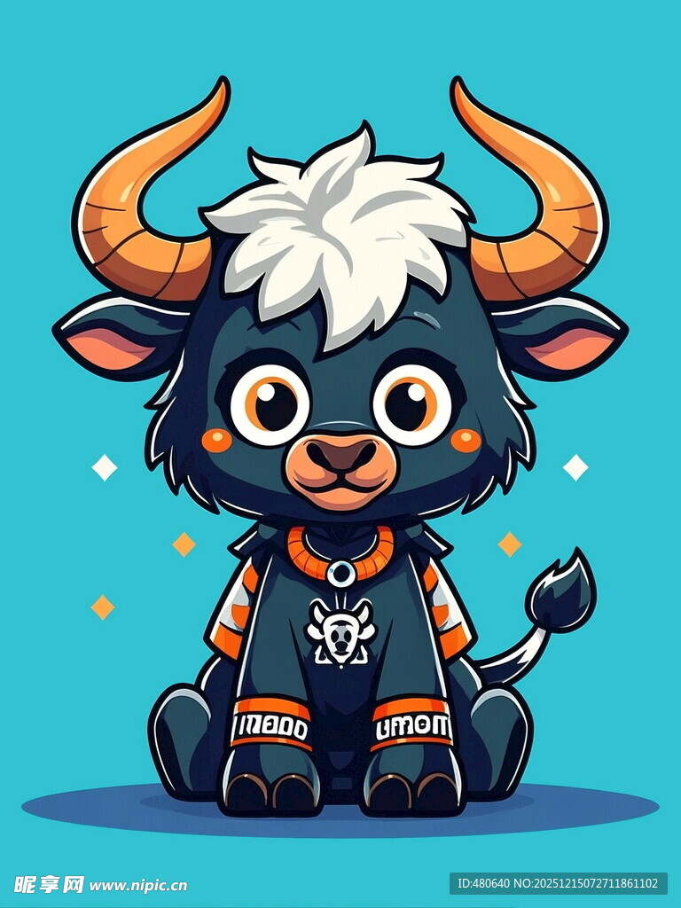 可爱卡通小牛形象设计