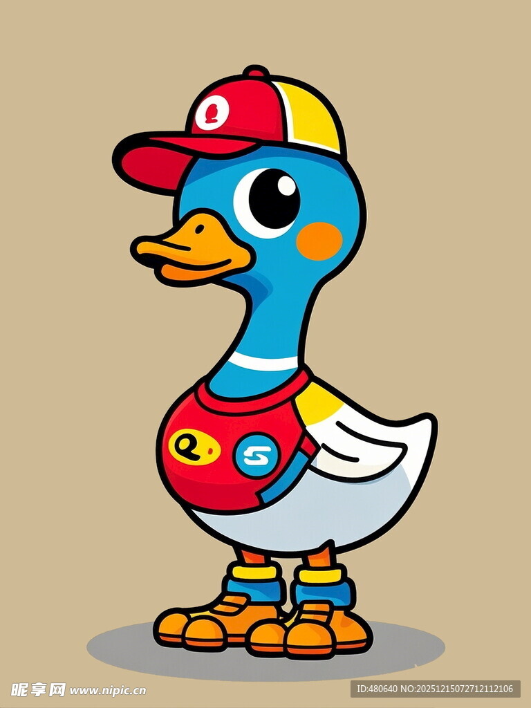 卡通小鸭运动装扮形象