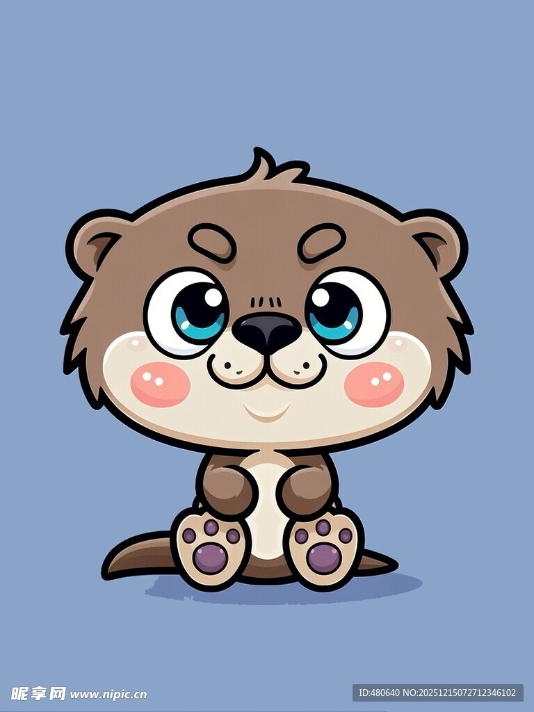 可爱小水獭卡通形象