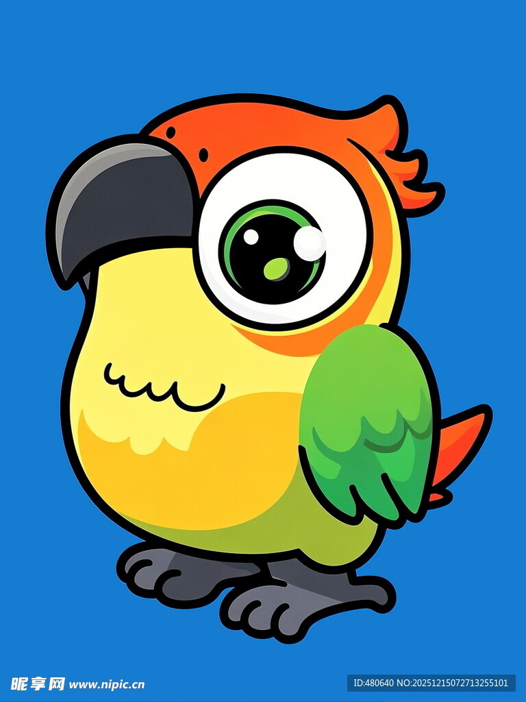 可爱卡通鹦鹉形象