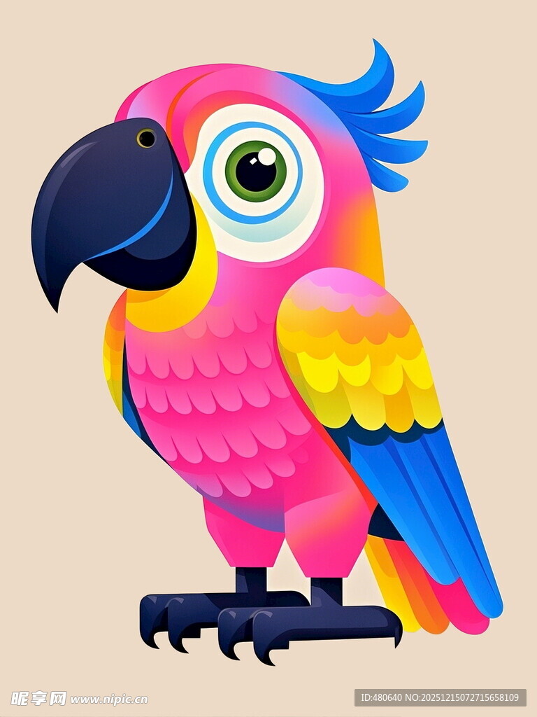 彩色鹦鹉卡通形象