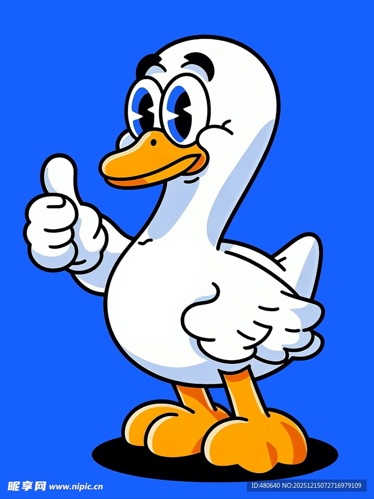 卡通白鹅点赞