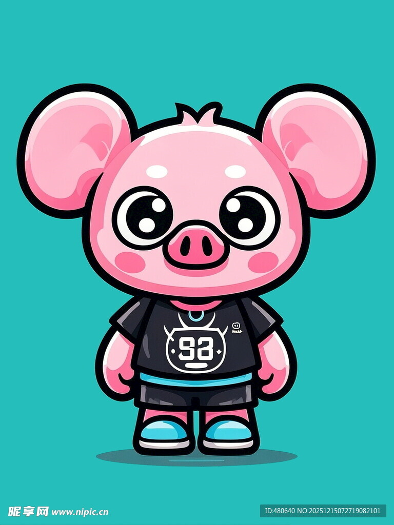 卡通小猪形象潮酷装扮