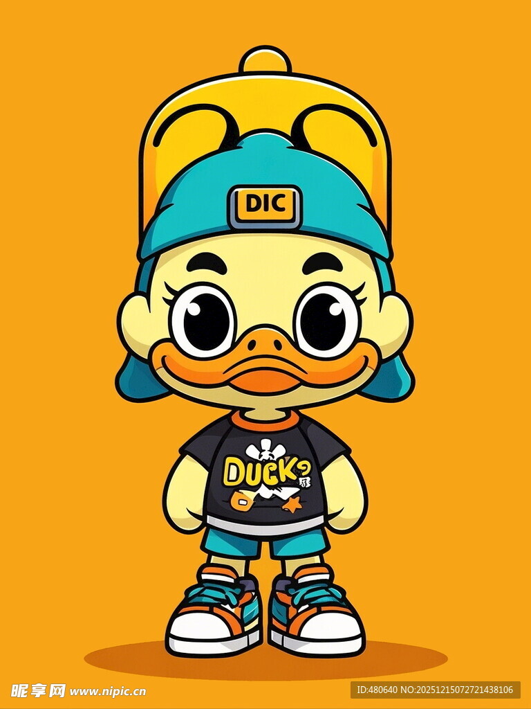 潮酷卡通小胡子男孩形象