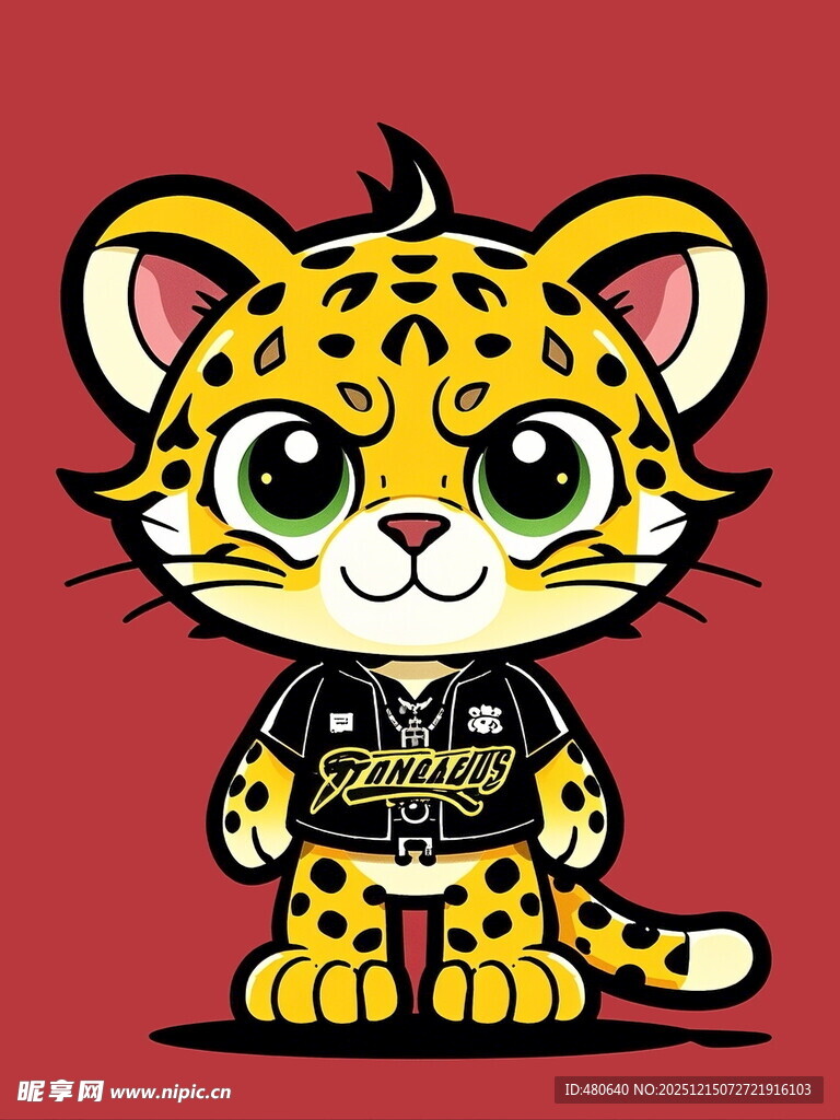 可爱豹纹小虎卡通形象