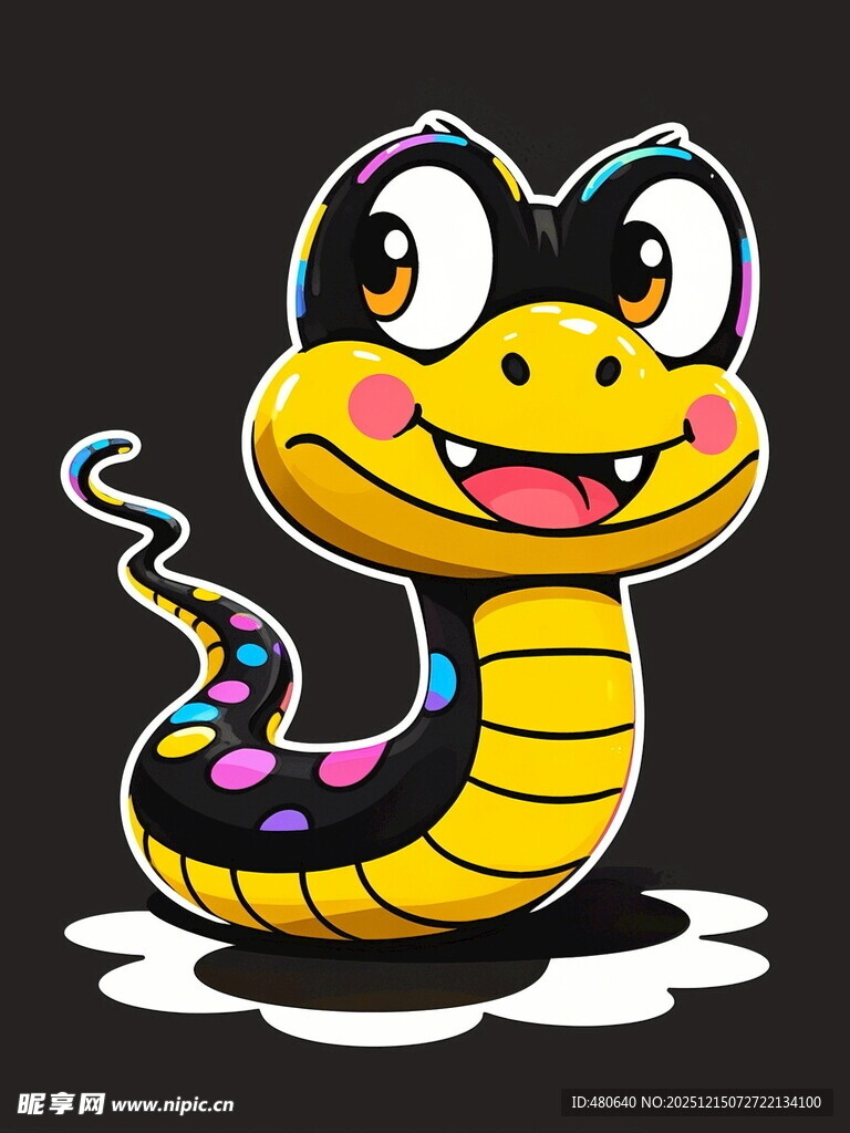 彩色卡通小蛇形象