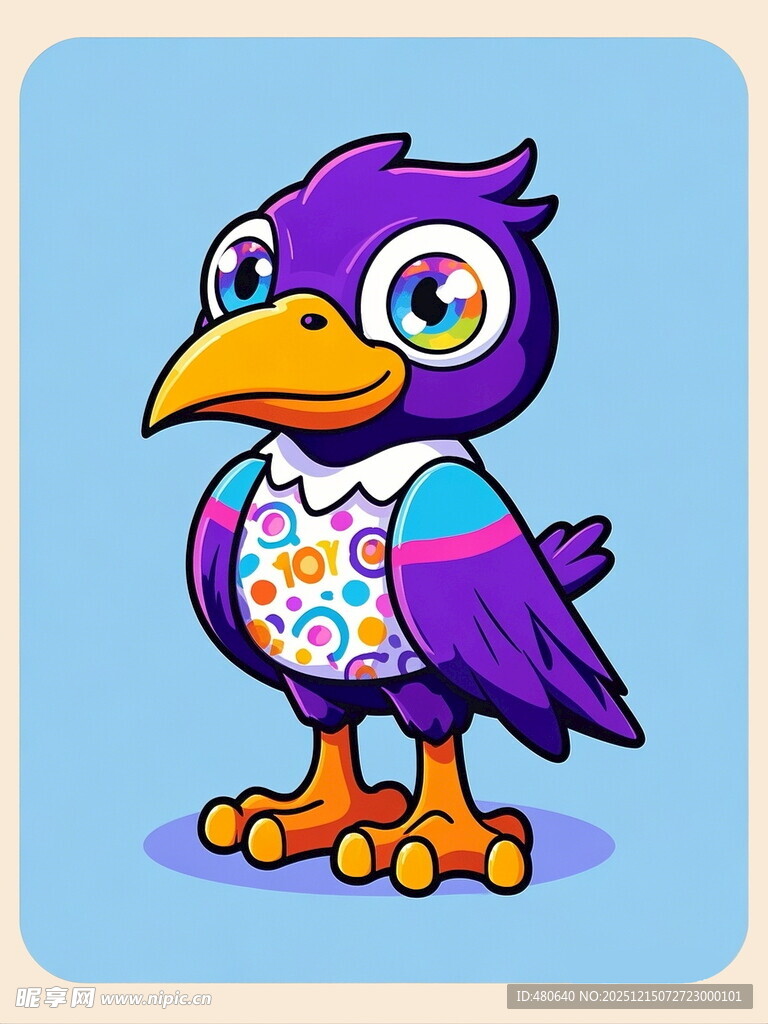 彩色卡通鹦鹉形象设计