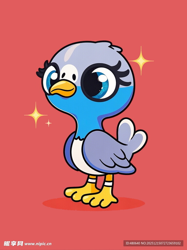 可爱蓝鸟卡通形象