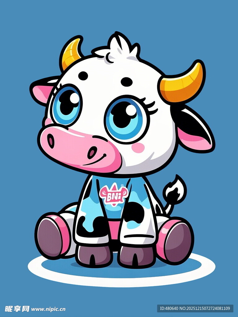 可爱卡通小牛形象