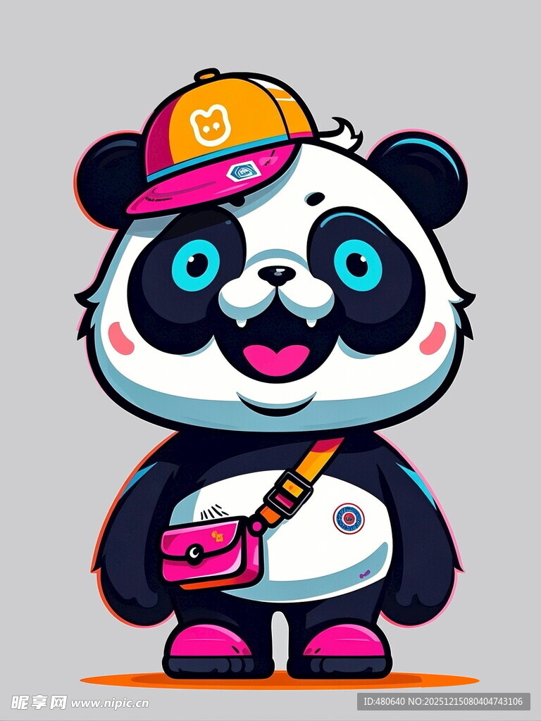 潮酷熊猫卡通形象