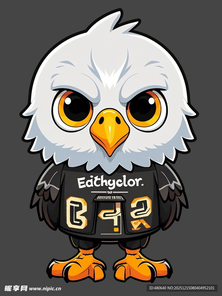 可爱卡通白头鹰形象展示