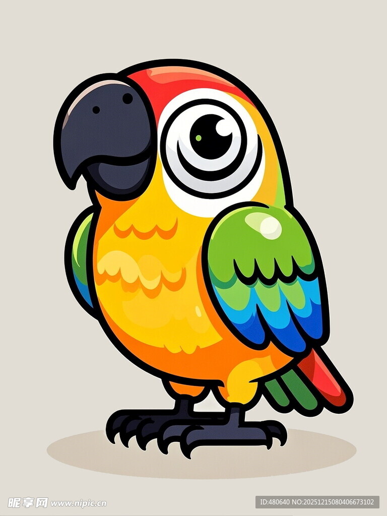 彩色卡通鹦鹉形象