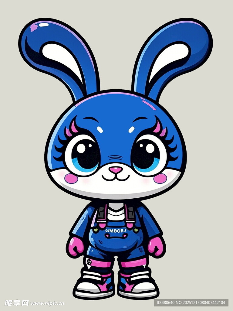 可爱蓝兔子卡通形象