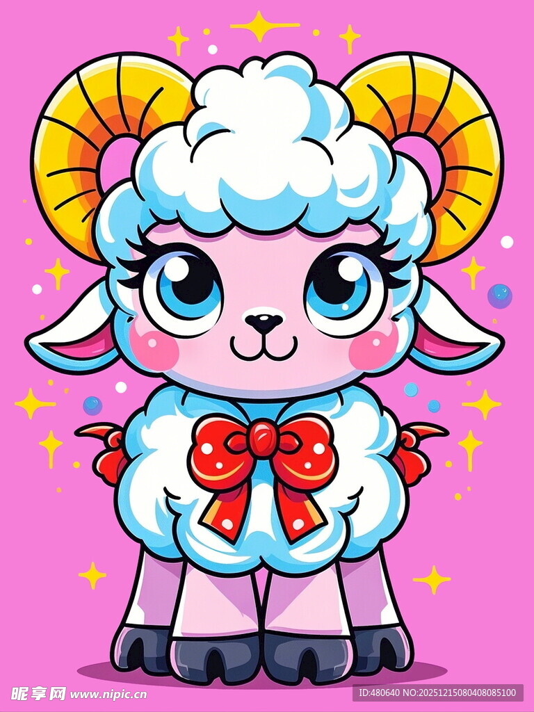 可爱绵羊卡通形象