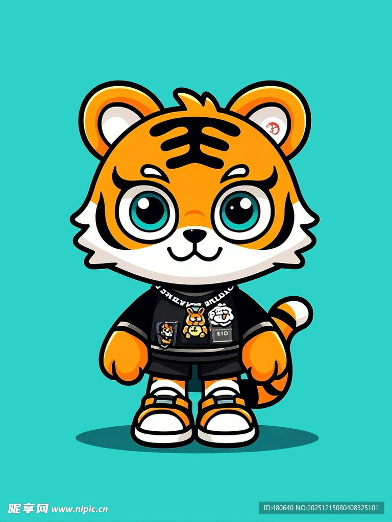 卡通小老虎潮酷形象