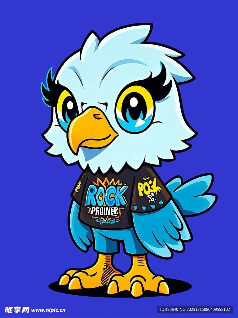 卡通白头鹰形象服饰独特