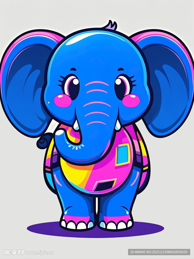 彩色卡通大象形象