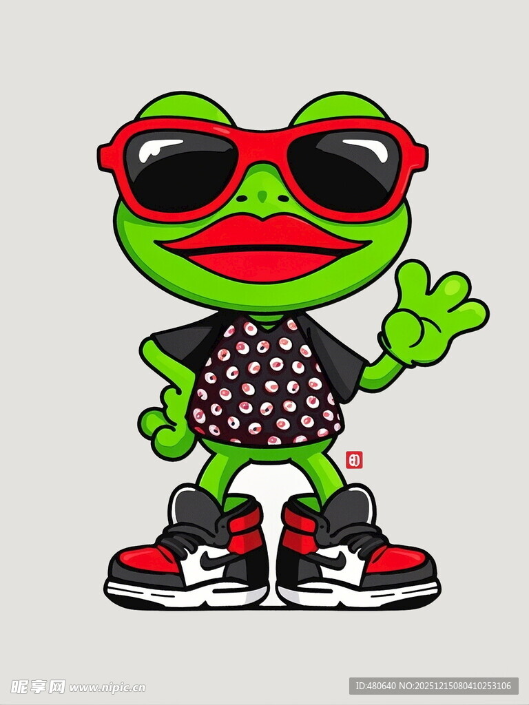 潮酷青蛙卡通形象