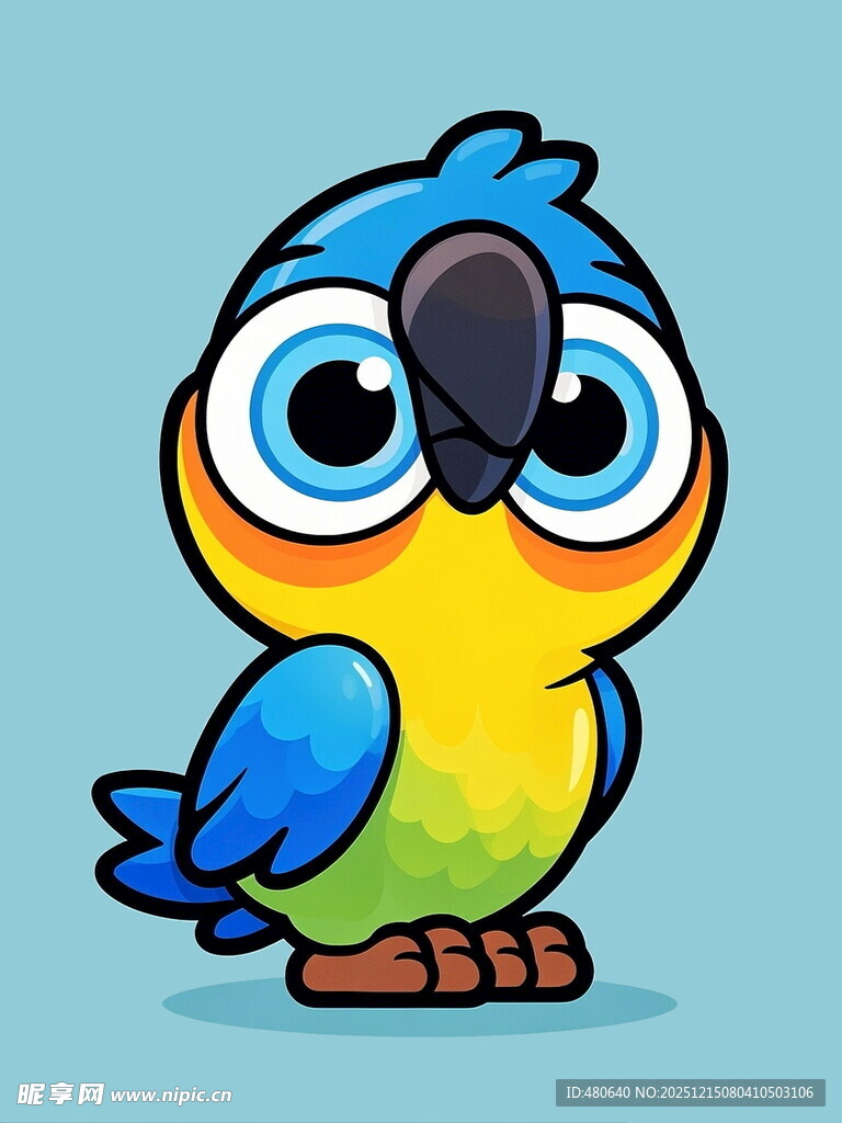 可爱卡通鹦鹉形象