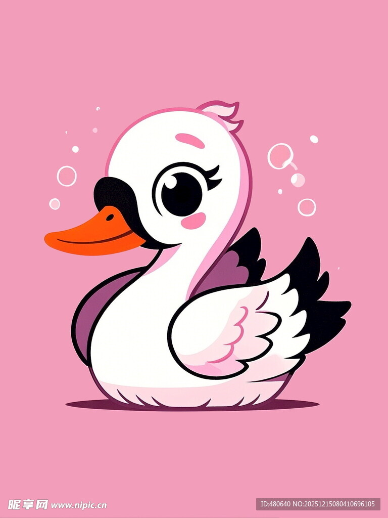 可爱卡通小天鹅