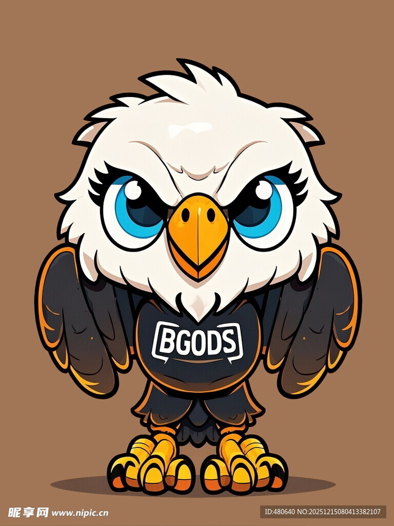 可爱白头鹰卡通形象