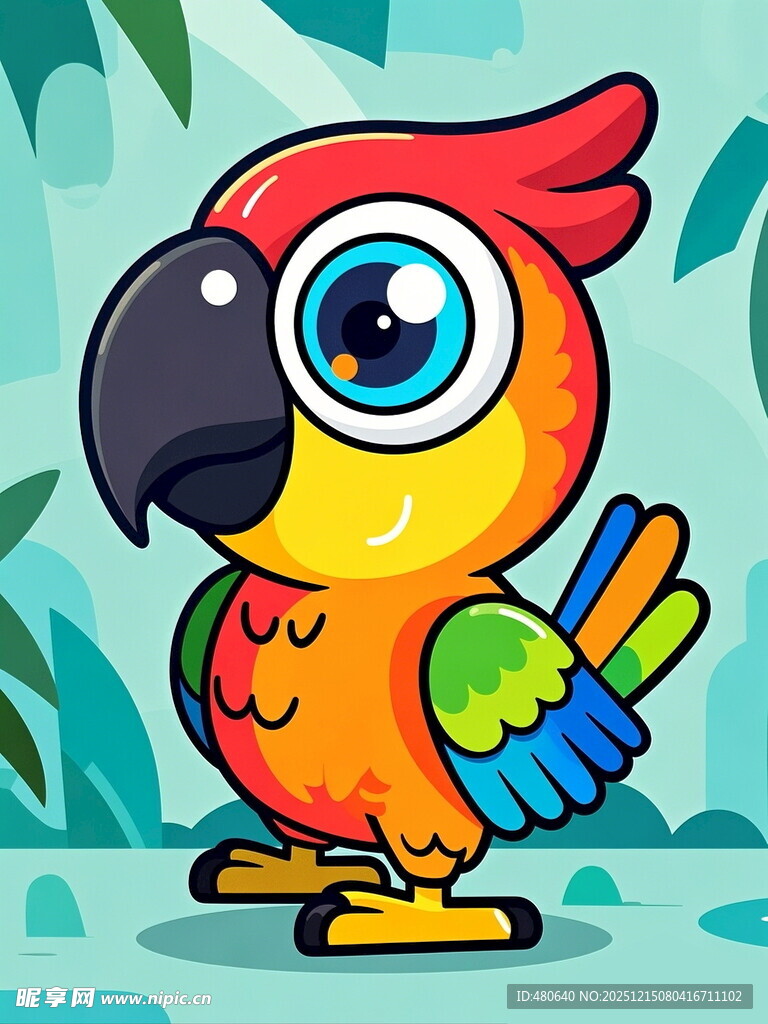 彩色卡通鹦鹉形象