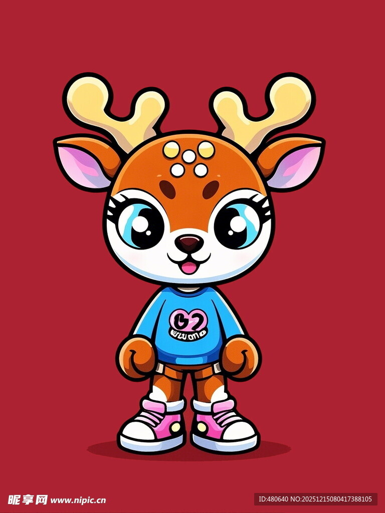 可爱小鹿卡通形象