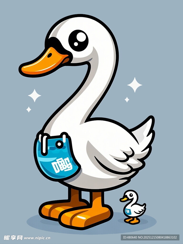 可爱大白鹅与小萌鸭