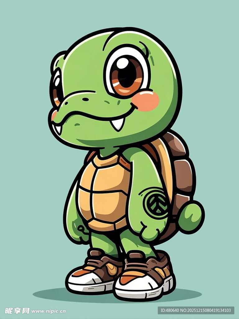可爱绿乌龟卡通形象