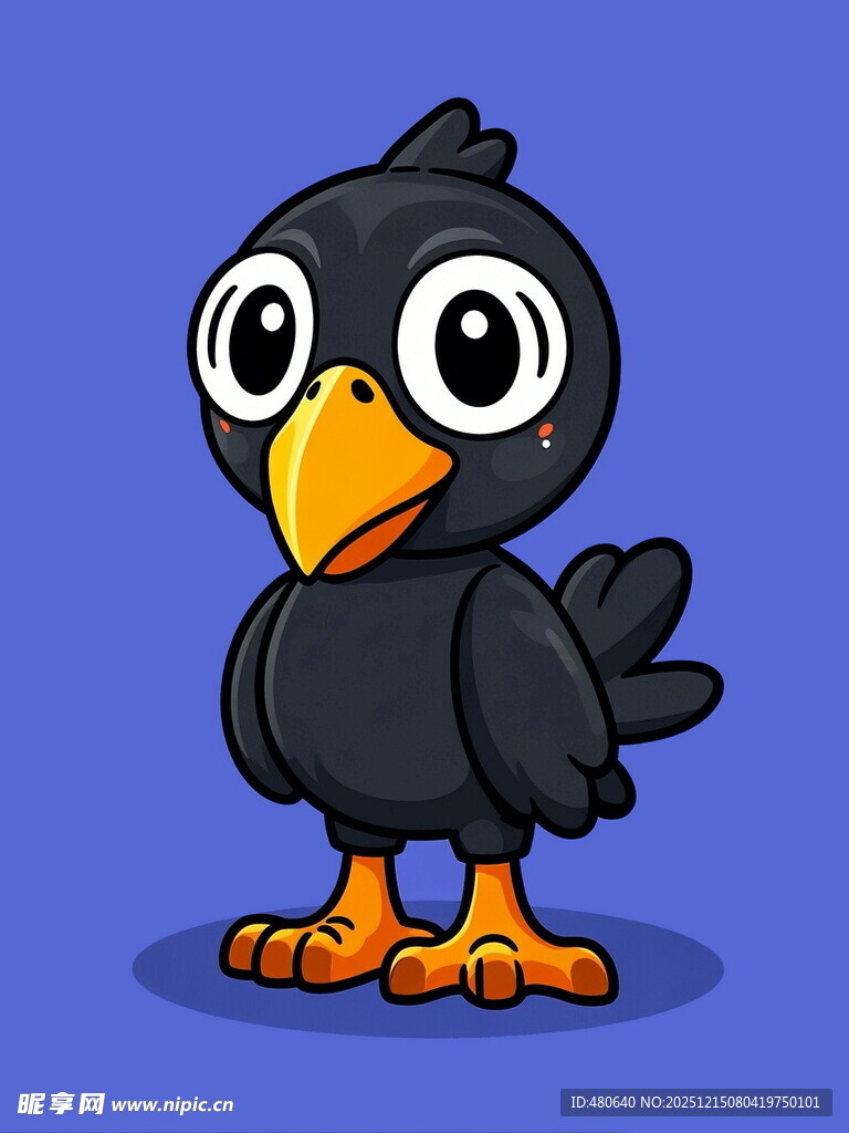 可爱卡通黑乌鸦形象