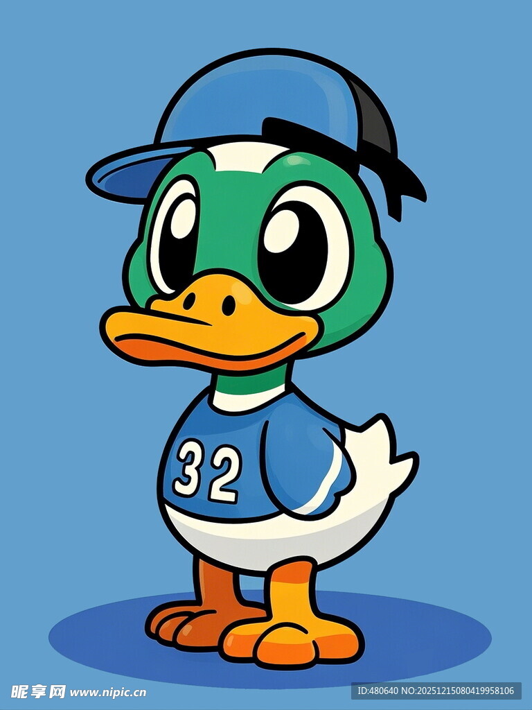 卡通小鸭运动员形象