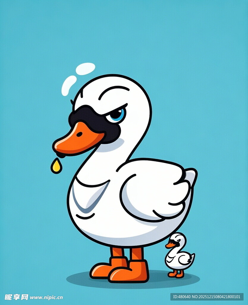 大鹅与小鹅的有趣场景