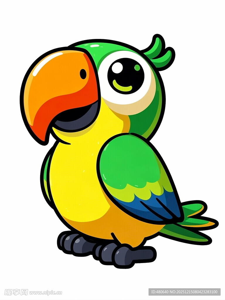 可爱卡通鹦鹉形象